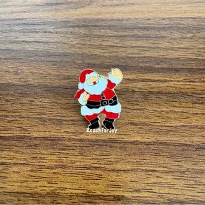 Vintage Santa Claus Pin Happy Dancing Christmas Badge Holiday